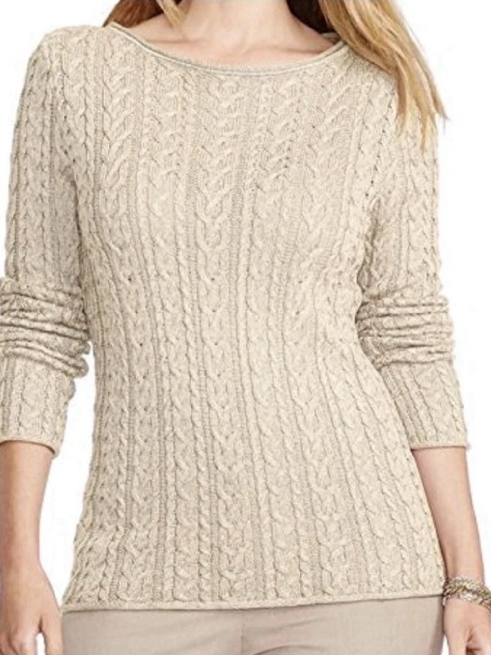 Ralph Lauren Cream Cable Knit Women’s Sweater